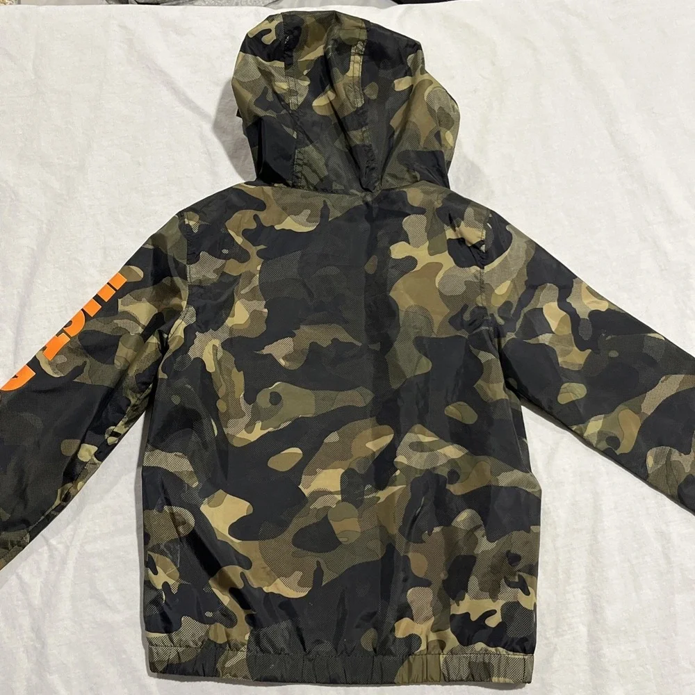 Nike Camo Hooded Jacket Toddler Kid's Sz 4T Camouflage Just Do It Windbreaker
